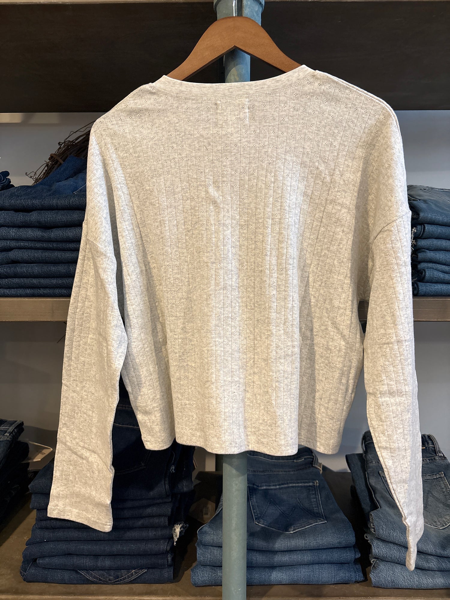 Clara Pointelle Henley Top