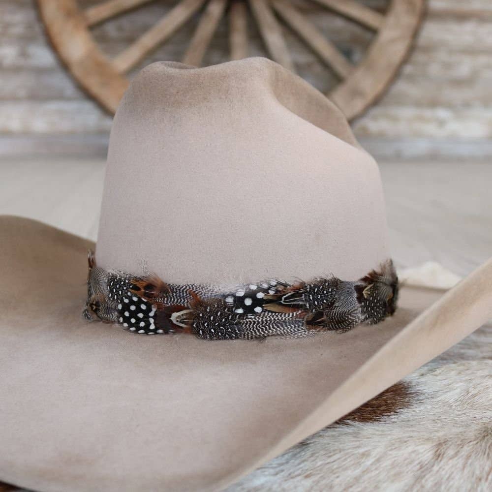 Feather Hat Band in Spotted Eagle