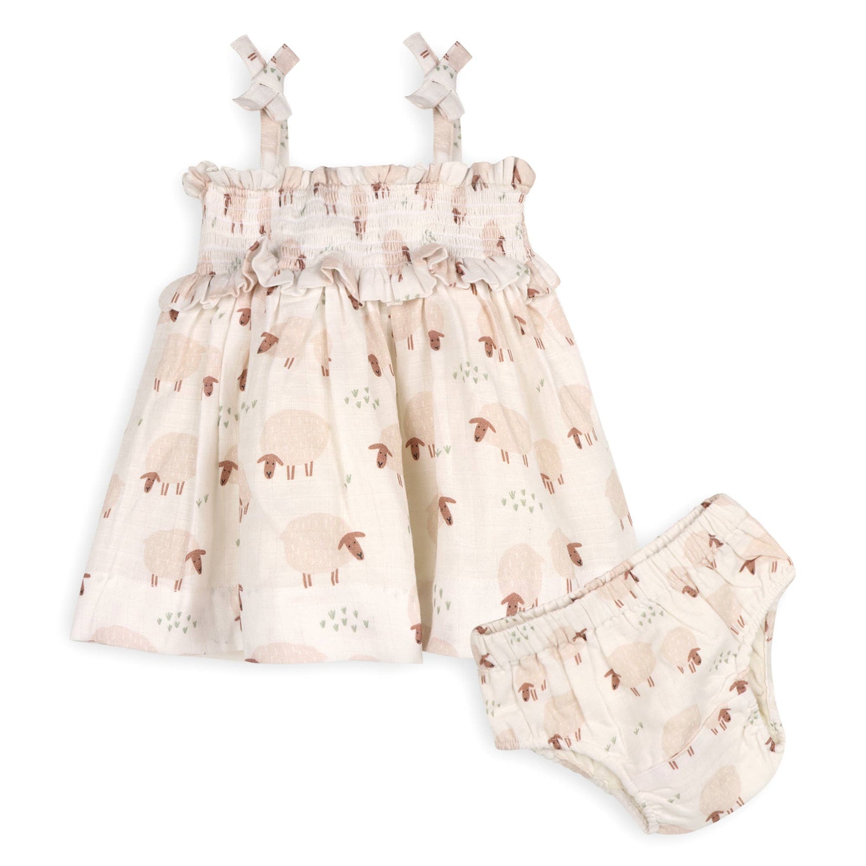 Sheep Baby Smocked Strap Dress + Bloomer Set sheep dress and bloomer set shop today at boltranchstore.com