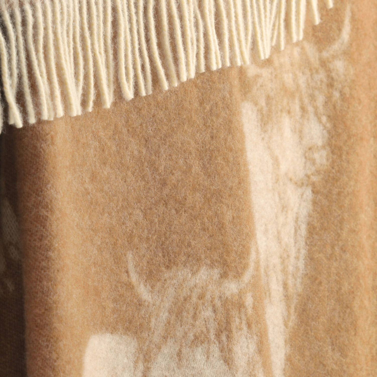 JJ Textile Brown Highland Cow Pure Wool Throw