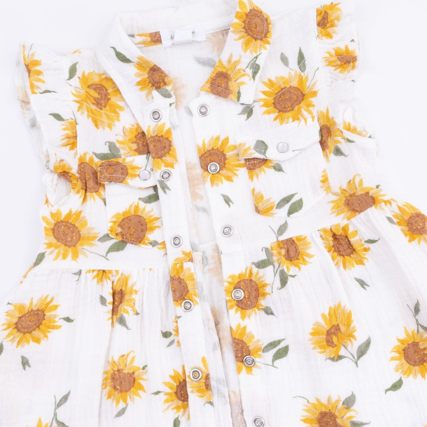Baby Sunflower Western Pearl Snap Dress & Bloomer