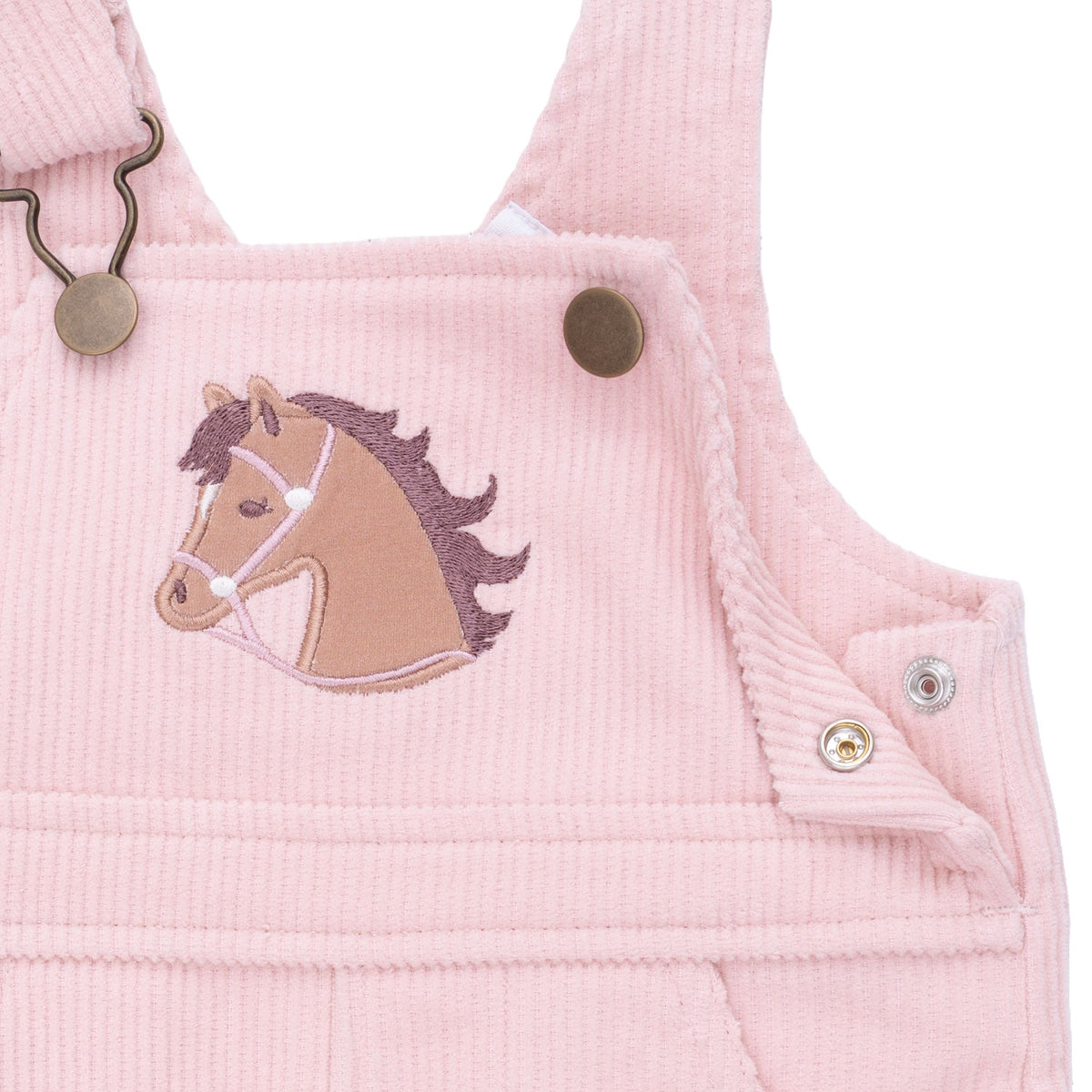 Utah kids western boutique rodeo baby clothing Veiled Pink Corduroy Uni Old School Overall with Horse Applique 534F26VCO Boltranchstore.com free shipping