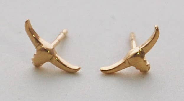 Longhorn Stud Earrings gold