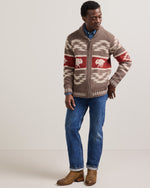 Pendleton Mens Bison Lambswool Zip Cardigan warm lambswool sweater for fall rodeo nights and everyday ranch layering