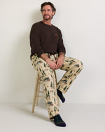 Pendleton Mens Camp Print Flannel Pajama Pants Camping Tan relaxed straight leg pajama pant for lazy ranch weekends Kamas