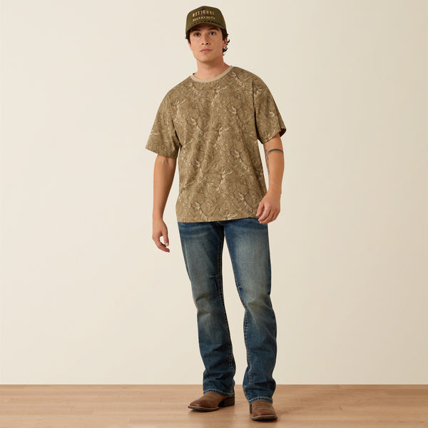 Ariat Mens All Over Print Camo ToughStock Boxy TShirt