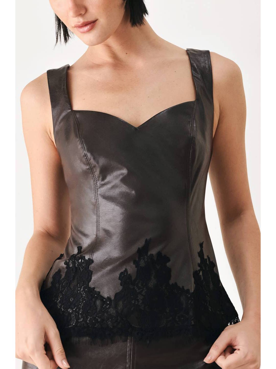 Teresa Faux Leather Top