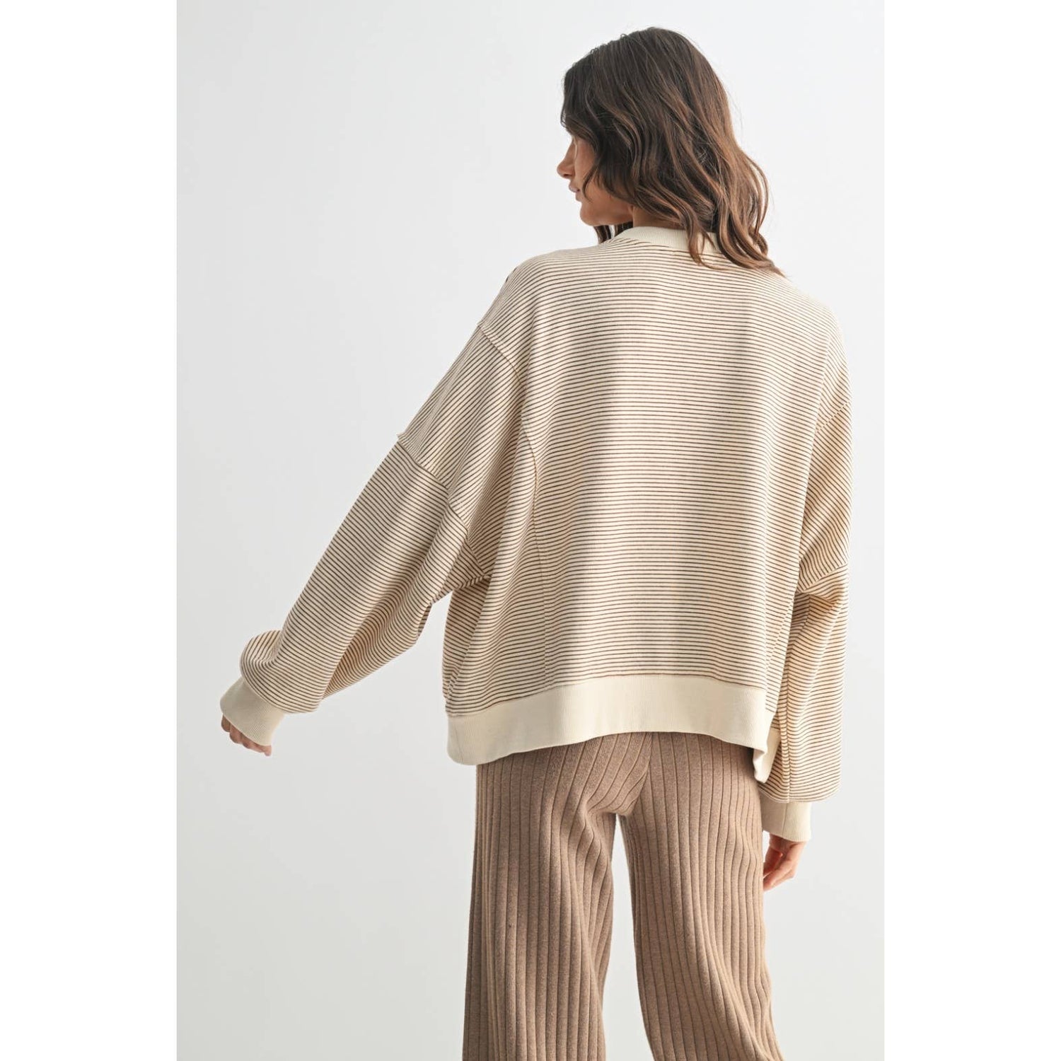 Suzy Striped Contrast Pullover