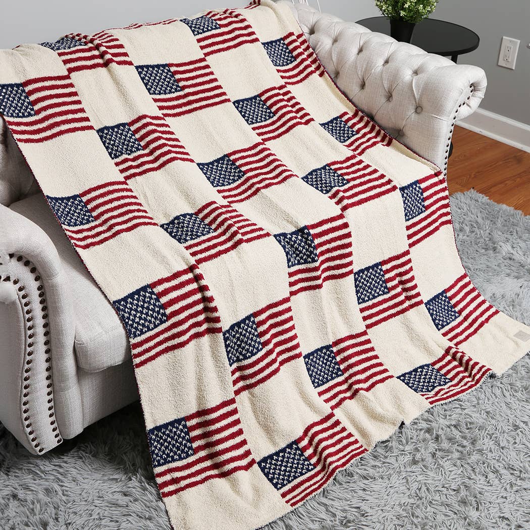 US Flag Pattern Throw Blanket