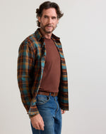 Pendleton Mens Plaid Cotton Fremont Flannel Shirt sea blue and brown plaid double brushed cotton flannel western clothing Utah SKU RA1323