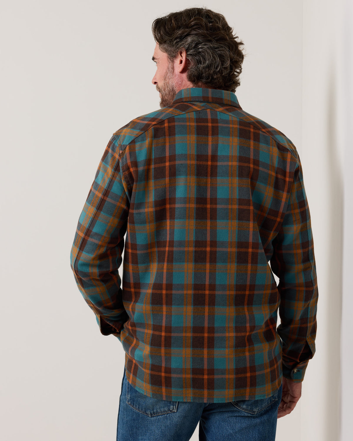 Pendleton Mens Plaid Cotton Fremont Flannel Shirt blue and brown tartan pattern long sleeve western fashion for rodeo season