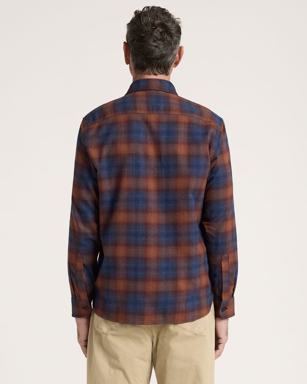 Pendleton Mens Plaid Burnside Cotton Flannel Shirt Navy Brick Plaid