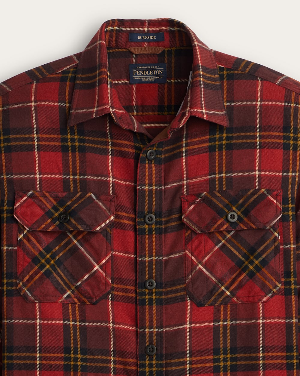 Pendleton Mens Plaid Burnside Cotton Flannel Shirt Red Multi Plaid