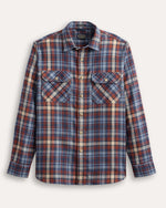 Pendleton Burnside Flannel Blue Red Plaid Shirt full button up two front pocket