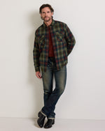 Pendleton Mens Burnside Flannel Shirt Green Multi Plaid easy boxy cut with spread collar and shirttail hem ranch wear