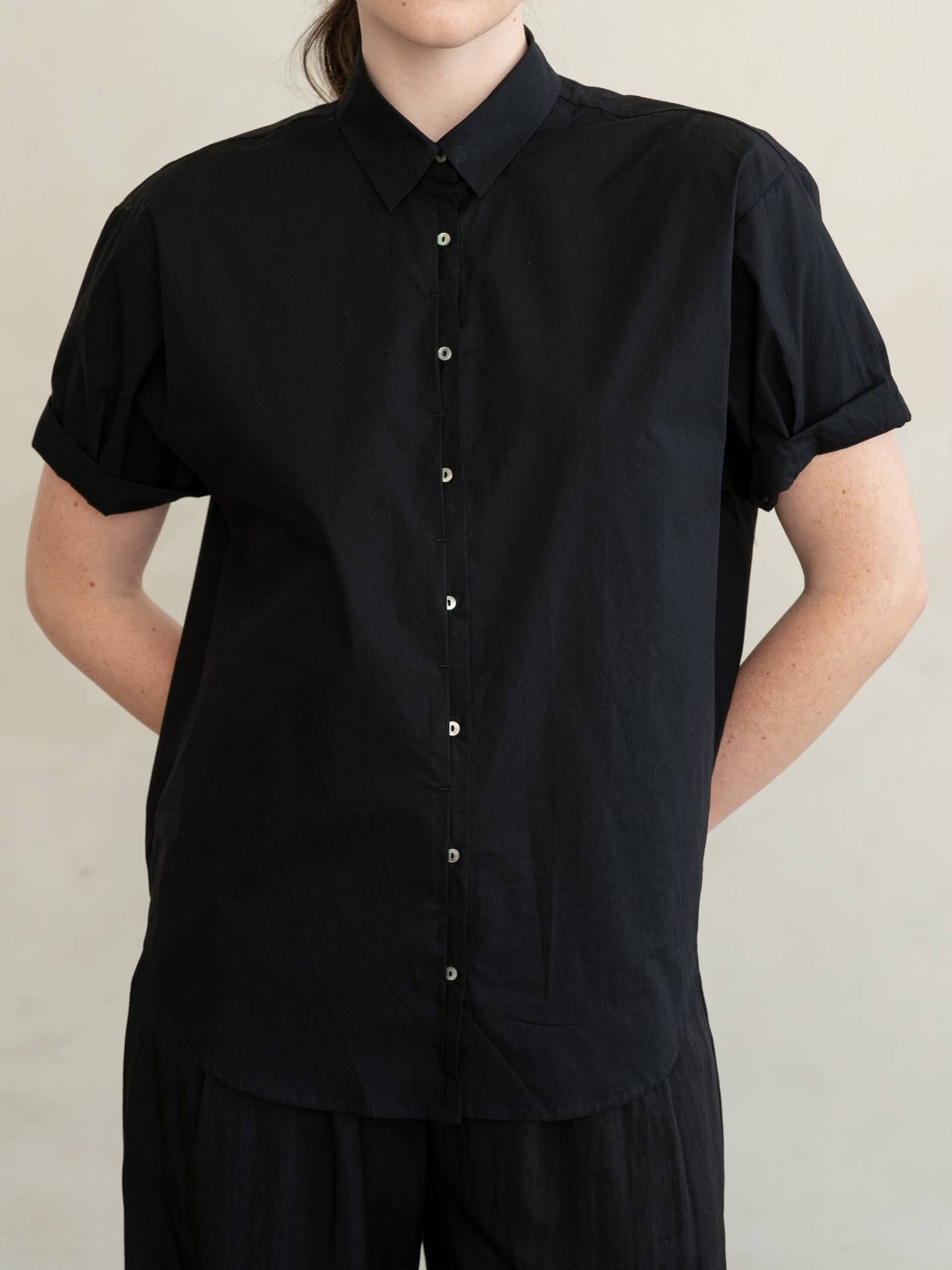 Grace Rolled Short Sleeve Button Up Shirt