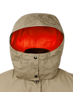 Filson Womens Harbor Front Waxed Jacket Marsh Tan polyester lined sleeves for layering over flannel cowgirl