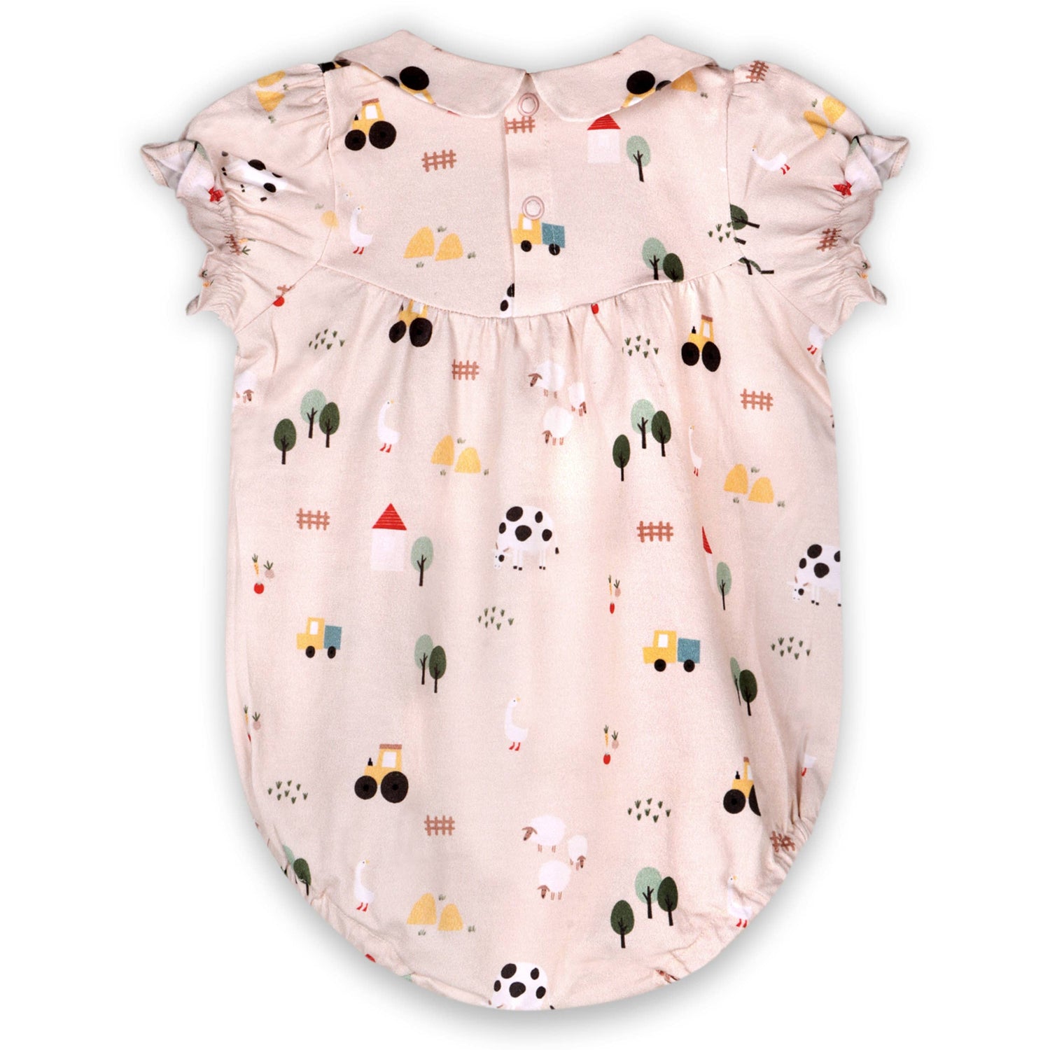 Farm Peter Pan Collar Baby Bubble Romper