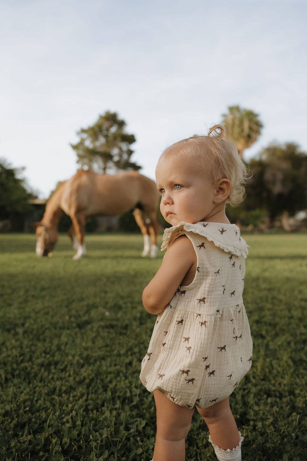 Muslin Romper in Wild Horses
