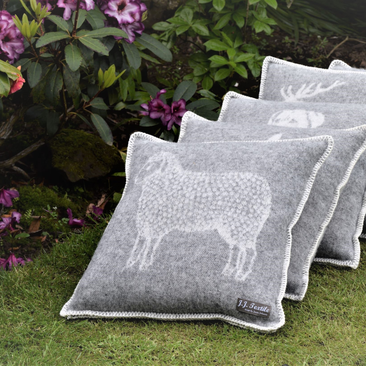 JJ Textile Sheep Soft Grey Pure Wool Cushion Cover