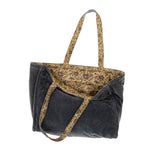 Block Print Velvet Reversible Tote Blue Graphite 6-8801 womens bag accessory gift Boltranchstore.com free shipping Indaba