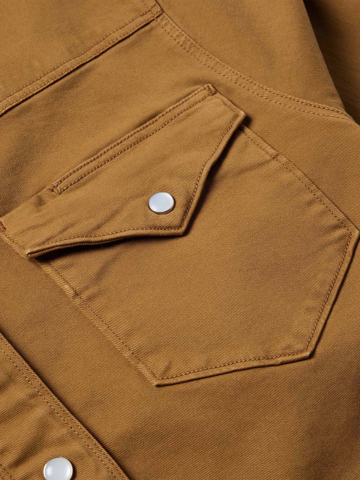 Schaefer Womens Western Denim Snap Shirt Fawn