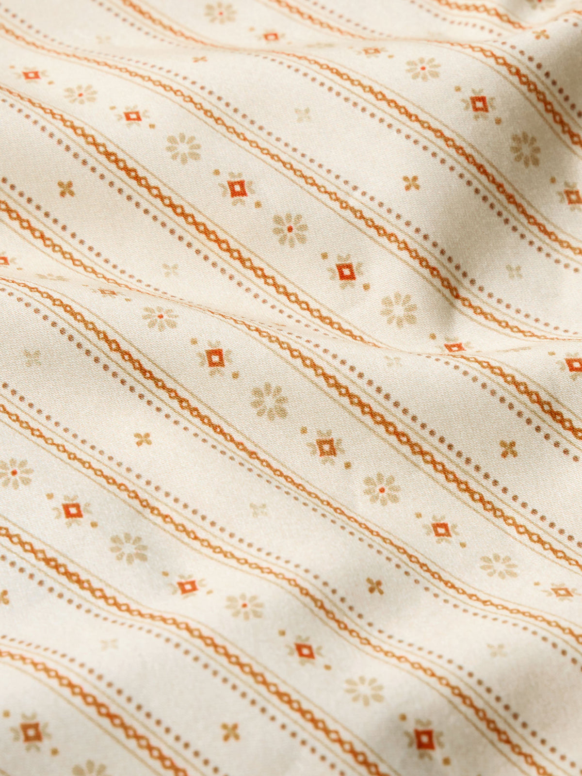 Schaefer Womens Printed Reata Shirt cotton with three percent stretch in a crisp printed weave