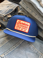 Burlebo Retro Patch Hat royal blue red cream patch Boltranchstore.com free shipping mens womens unisex