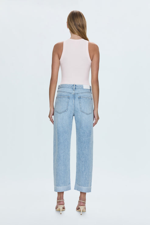 Kacey Mid Rise Cuffed Straight Jean in Berkeley