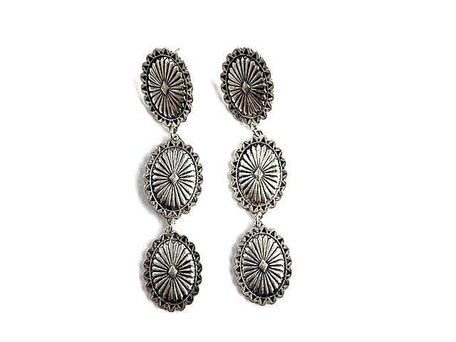 Western Small Concho 3 Dangle Earring