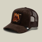 Goorin Bros Corduroy Grit classic trucker silhouette with a structured front and precurved brim cowgirl style