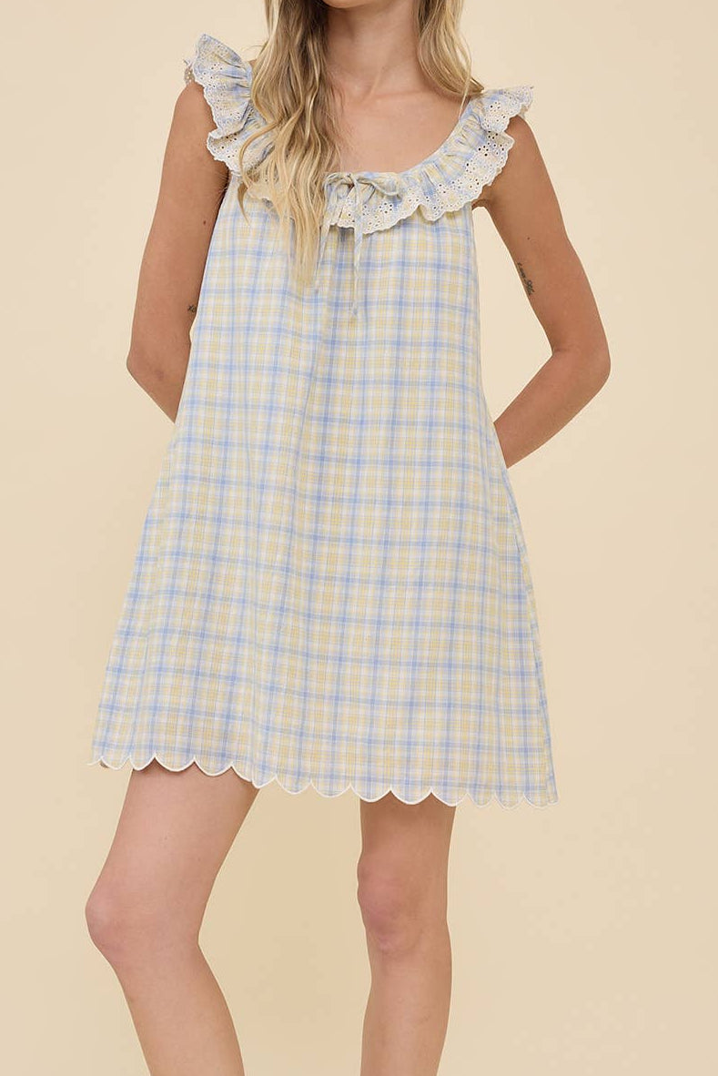Sunny Embroidered Lace Mini Dress