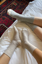 Le Bon classic cashmere Socks patterned oatmeal and grey socks perfect cozy sock for around the fire cozy socks warm socks the best socks  available at boltranchstore.com
