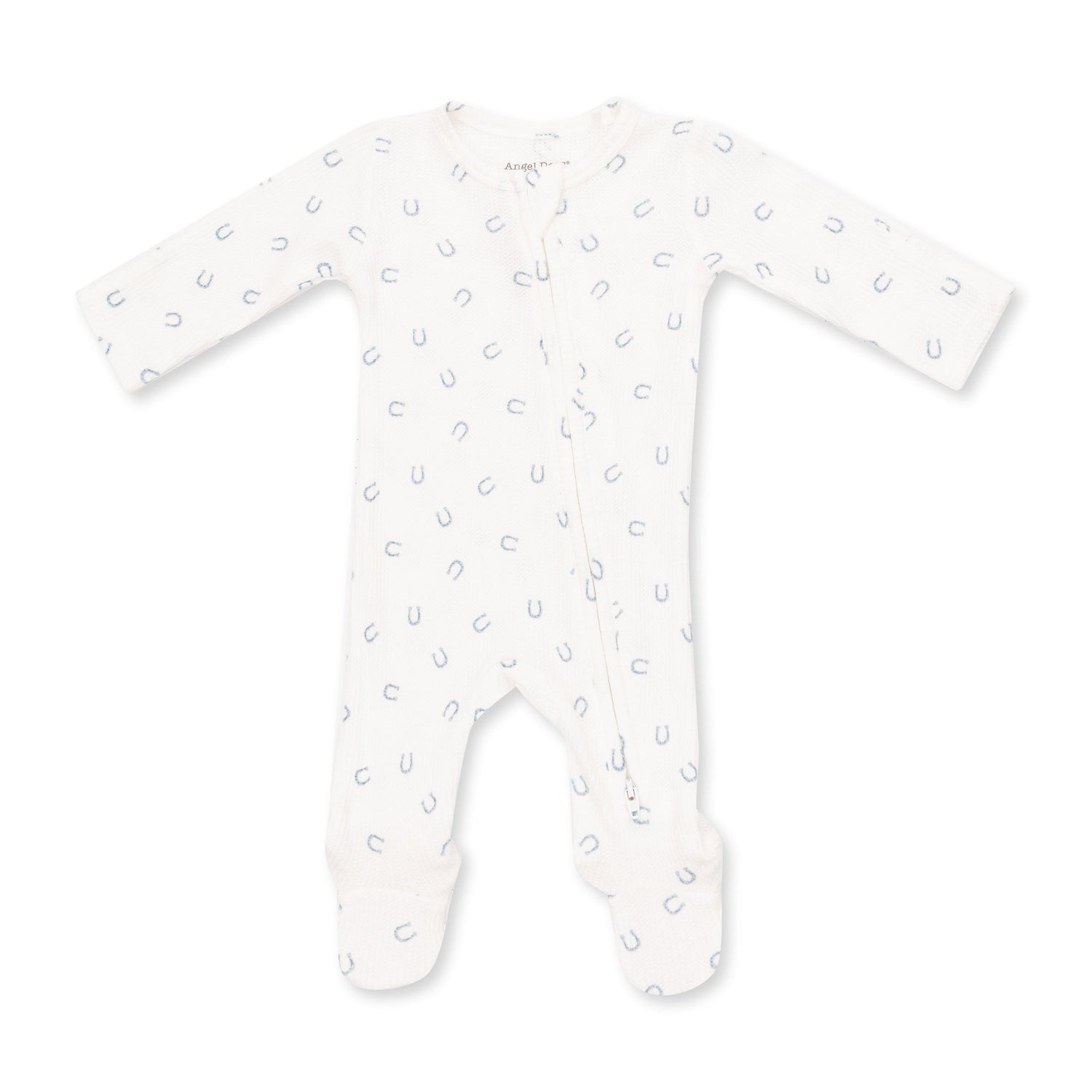 Little Horseshoes Blue 2 Way Zipper Footie