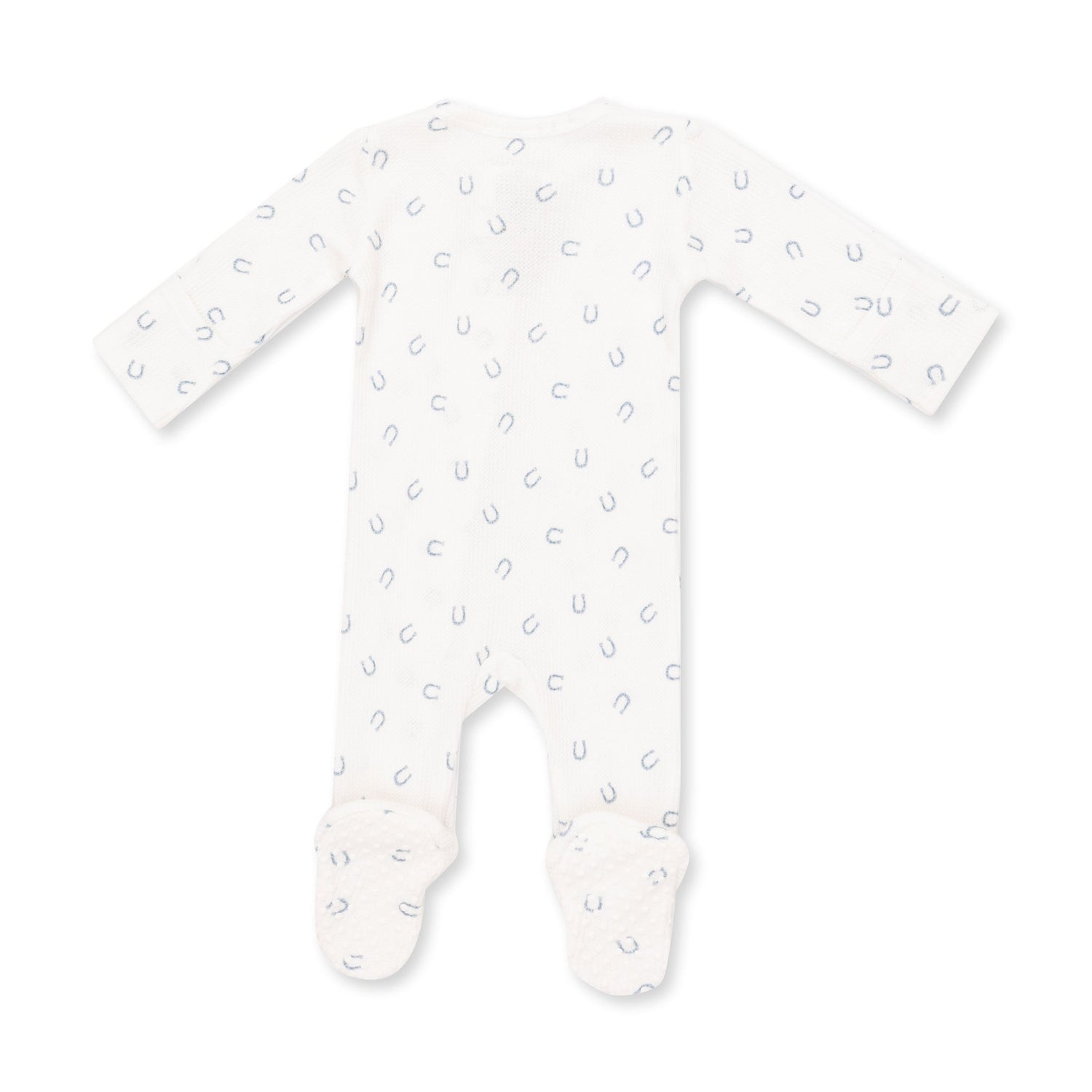 Little Horseshoes Blue 2 Way Zipper Footie