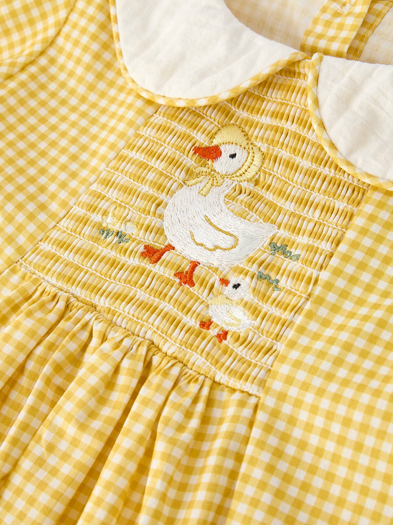 Yellow Goose Plaid Girls Dress