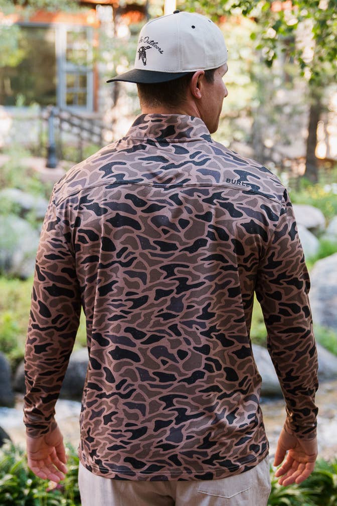 Burlebo Mens Performance Quarter Zip - Gauge Camo