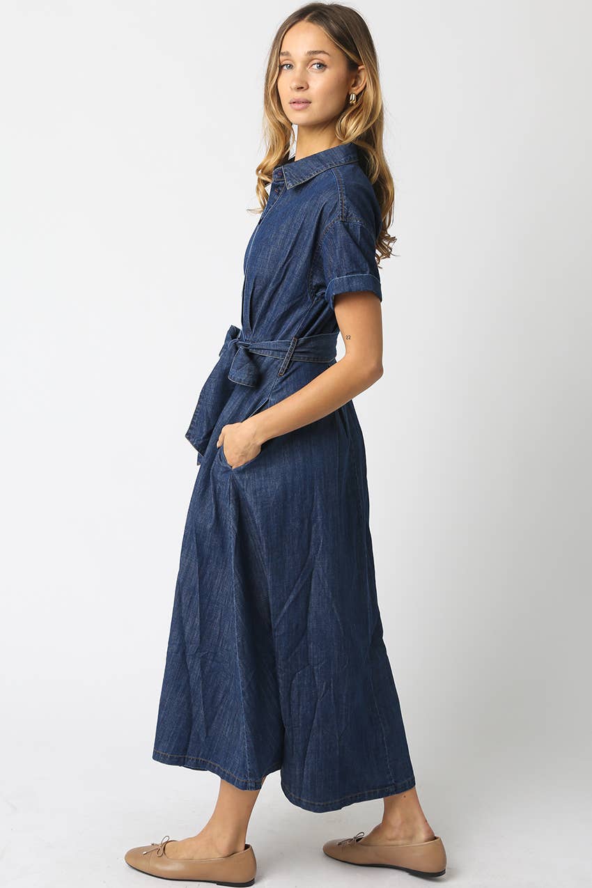 Gracie Denim Belt Dress