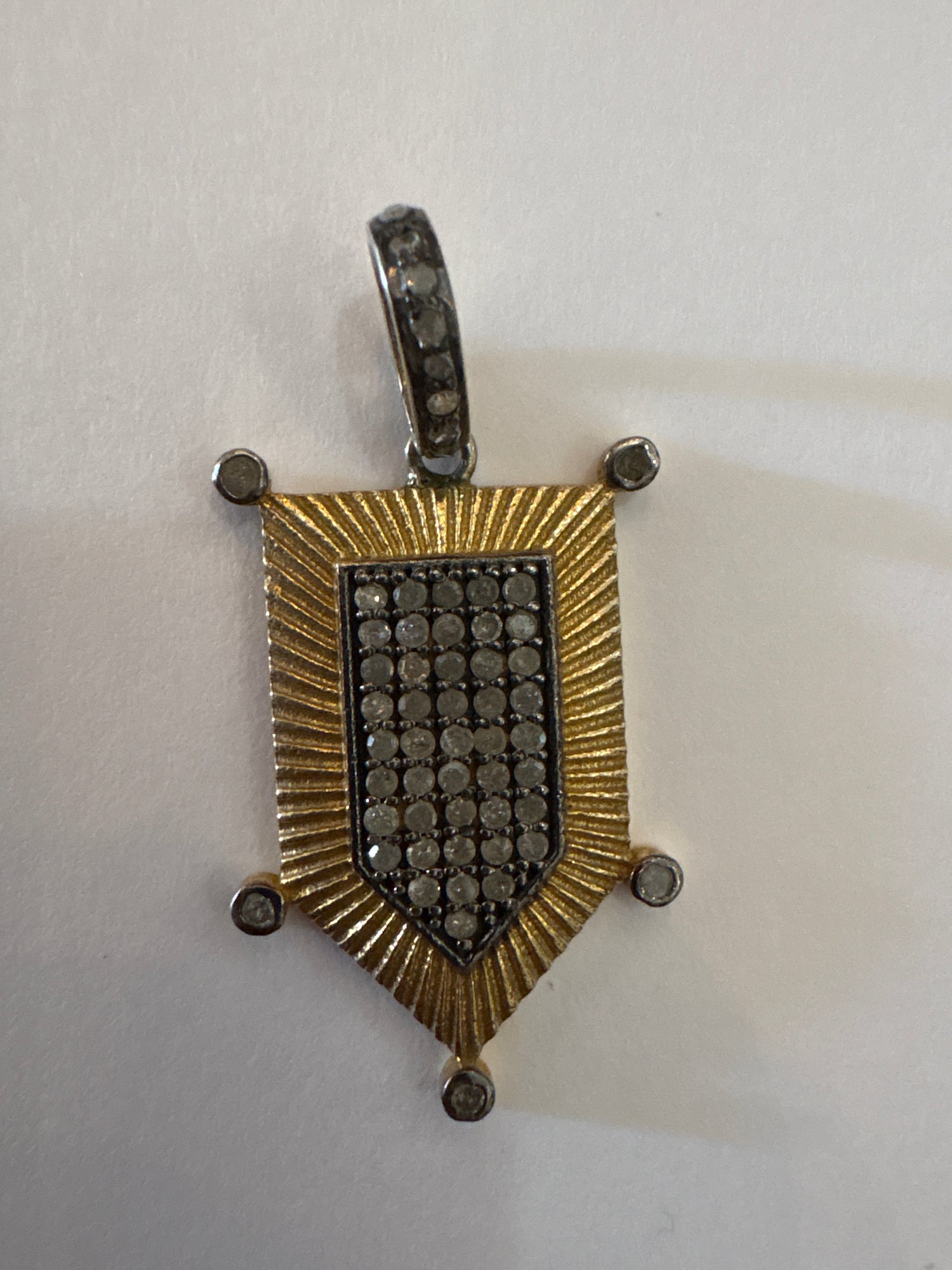Makhala Mixed Metal Diamond Shield Charm