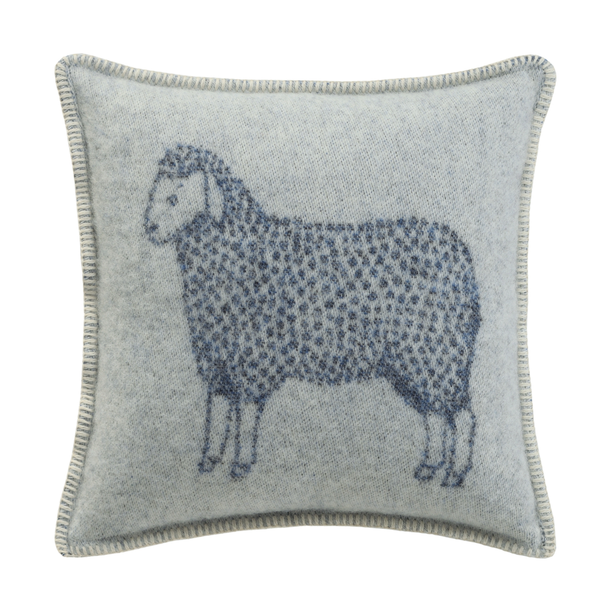 JJ Textile Denim Blue Sheep Wool Cushion Cover