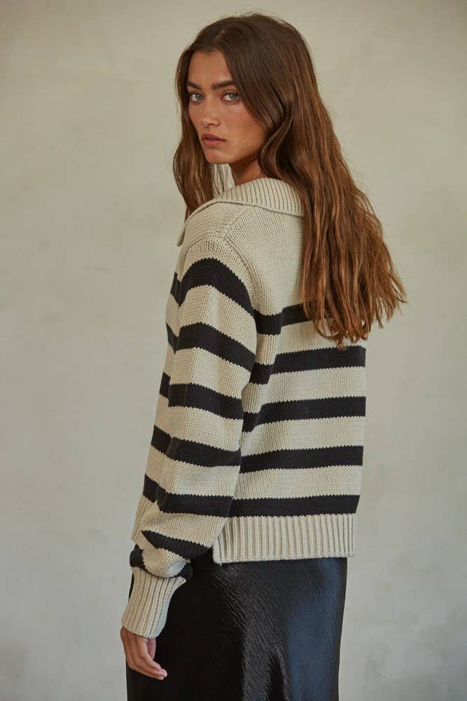Womens fashion Utah western clothing boutique The Hayley Pullover Taupe Black SKU W1306 Boltranchstore.com free shipping