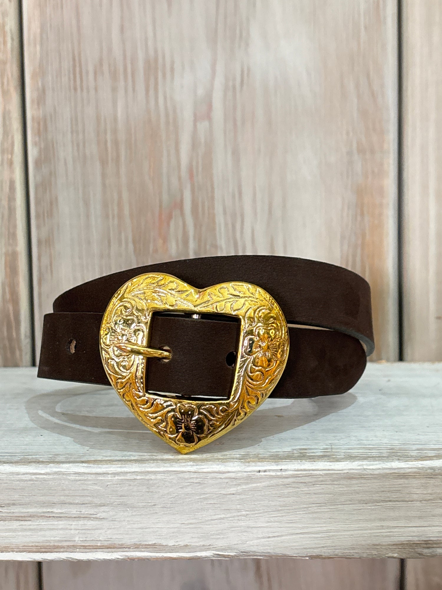 Kiera Womens Belt with Heart Buckle