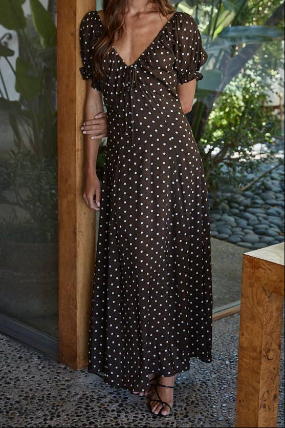 Dark brown polka dot dress fall dress fall pictures boltranchstore.com