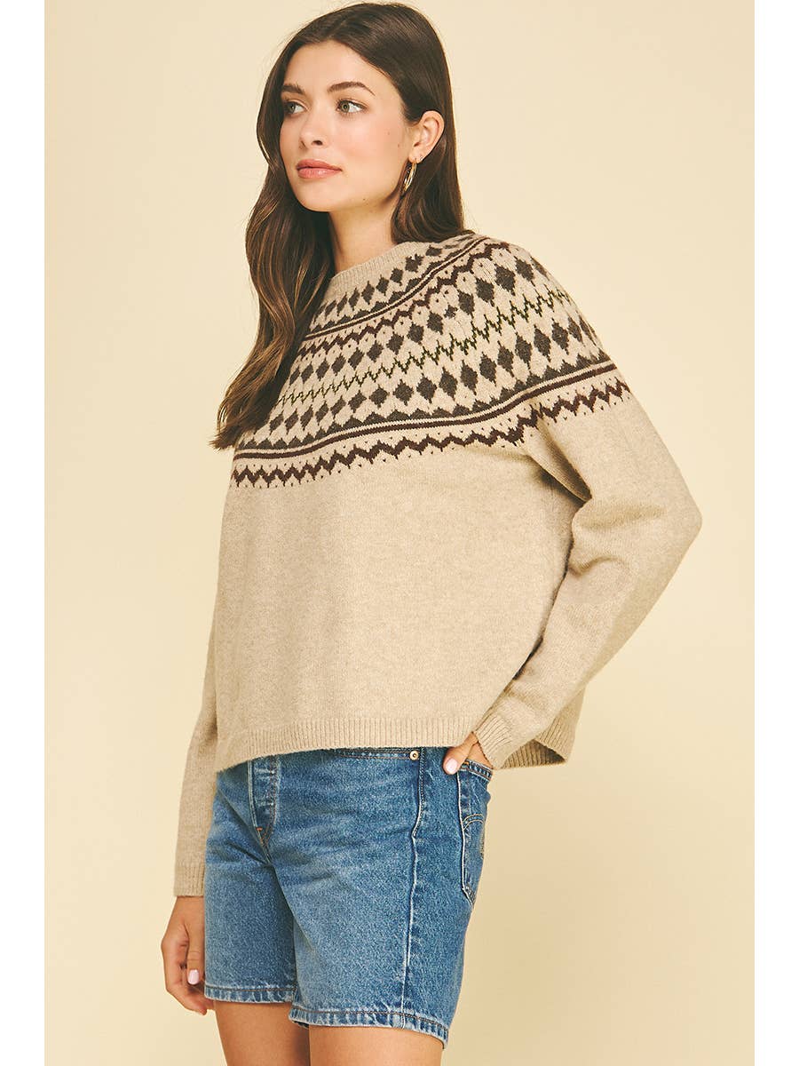Emma Nordic Pattern Knit Sweater