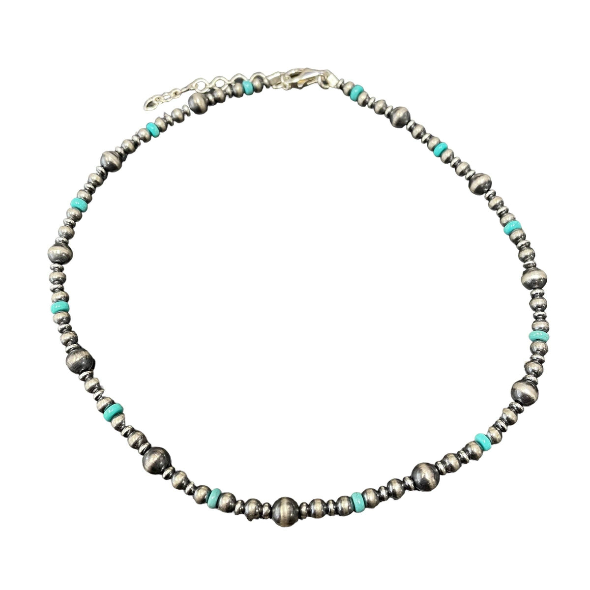 Blue Turquoise Bead Necklace boltranchstore.com shop at bolt ranch store navajo pearls