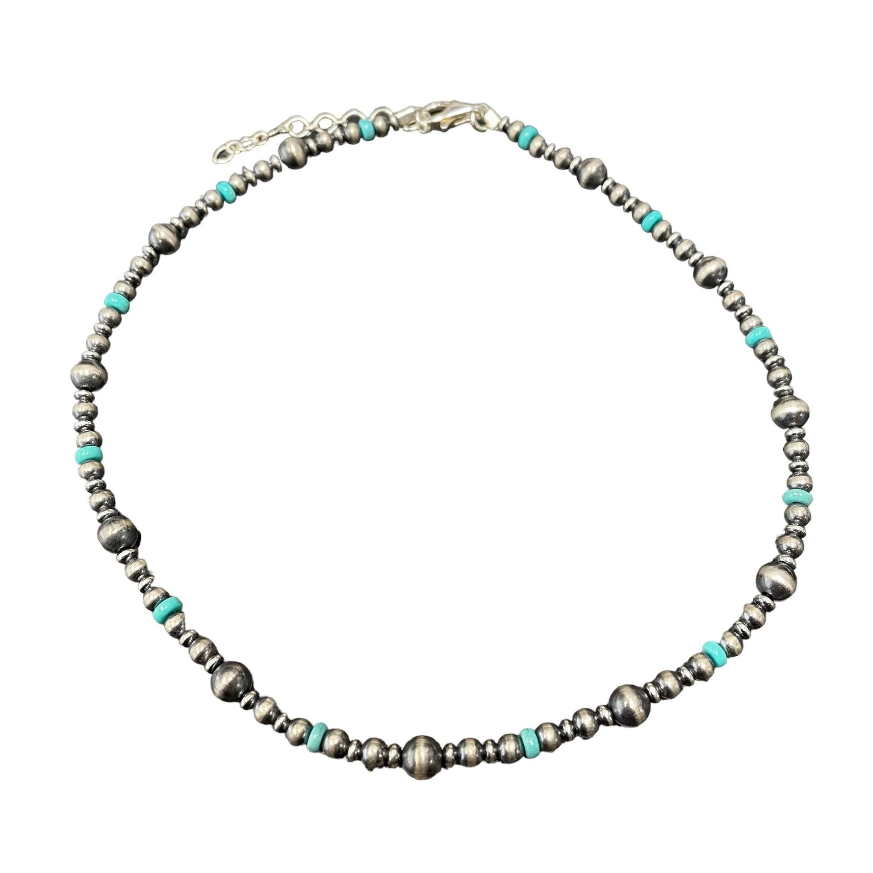 Blue Turquoise Bead Necklace boltranchstore.com shop at bolt ranch store navajo pearls