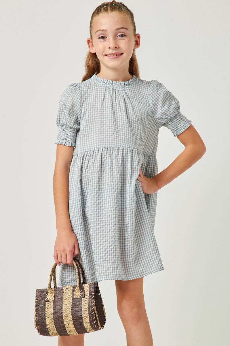 Girls Seersucker Gingham Dress