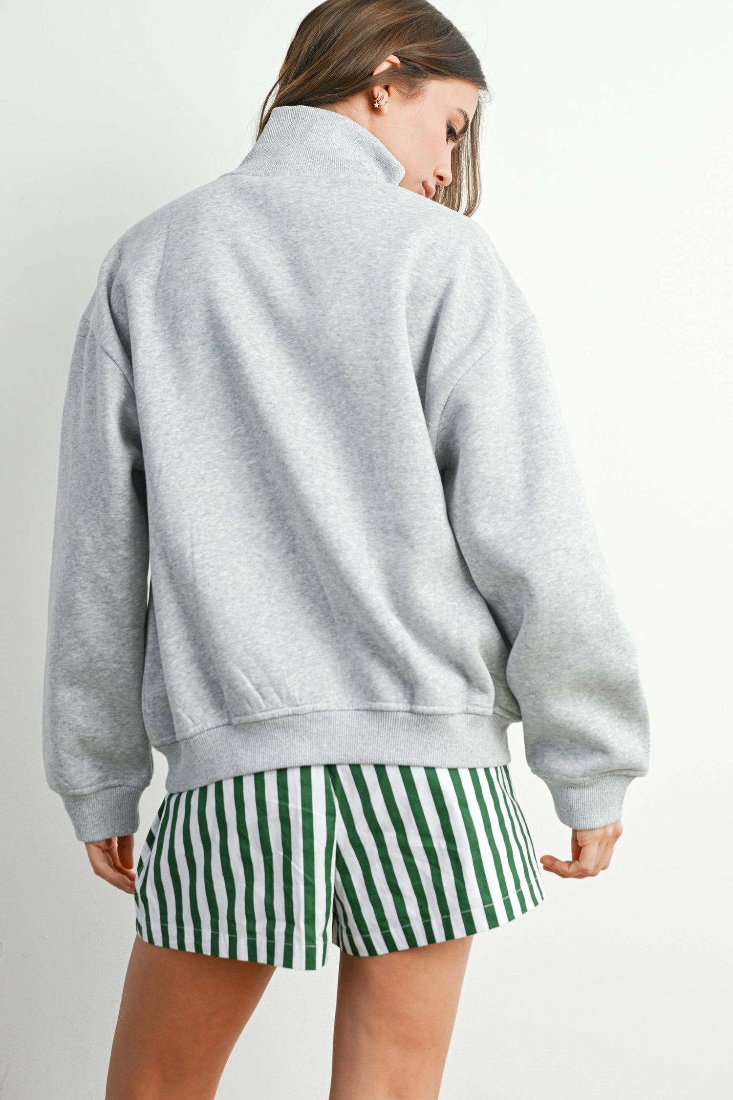 USA Qtr Zip Fleece Applique Top