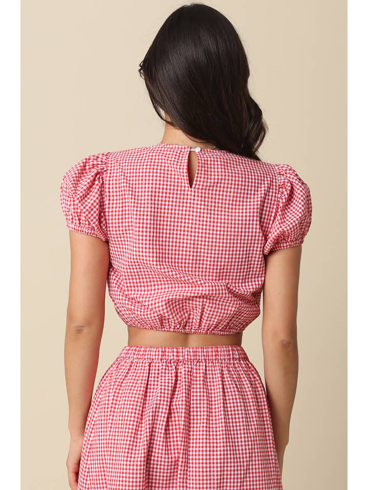 Kasey Gingham Cropped Top