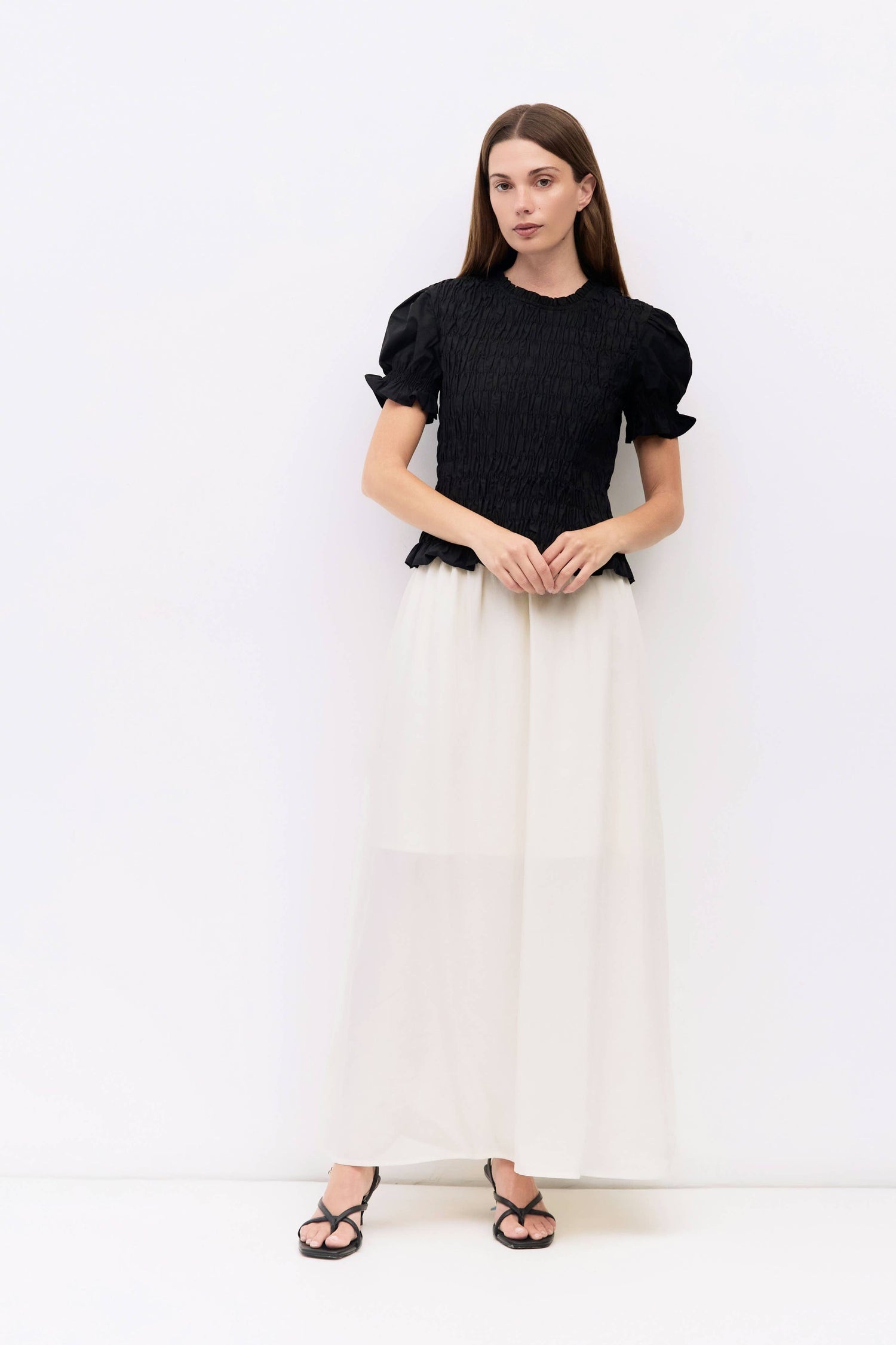 The Bristol Top Smocked Puff Sleeve Blouse